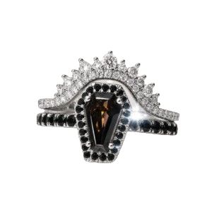 Rare Coffin Cut Gothic Ring Set