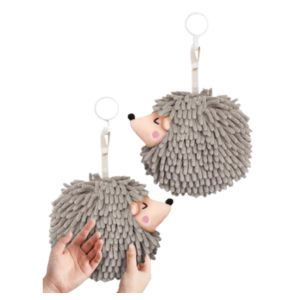 Hedgehog hand towels pack of 2 gray