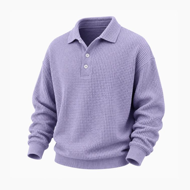 Stylish Waffle Polo Shirt